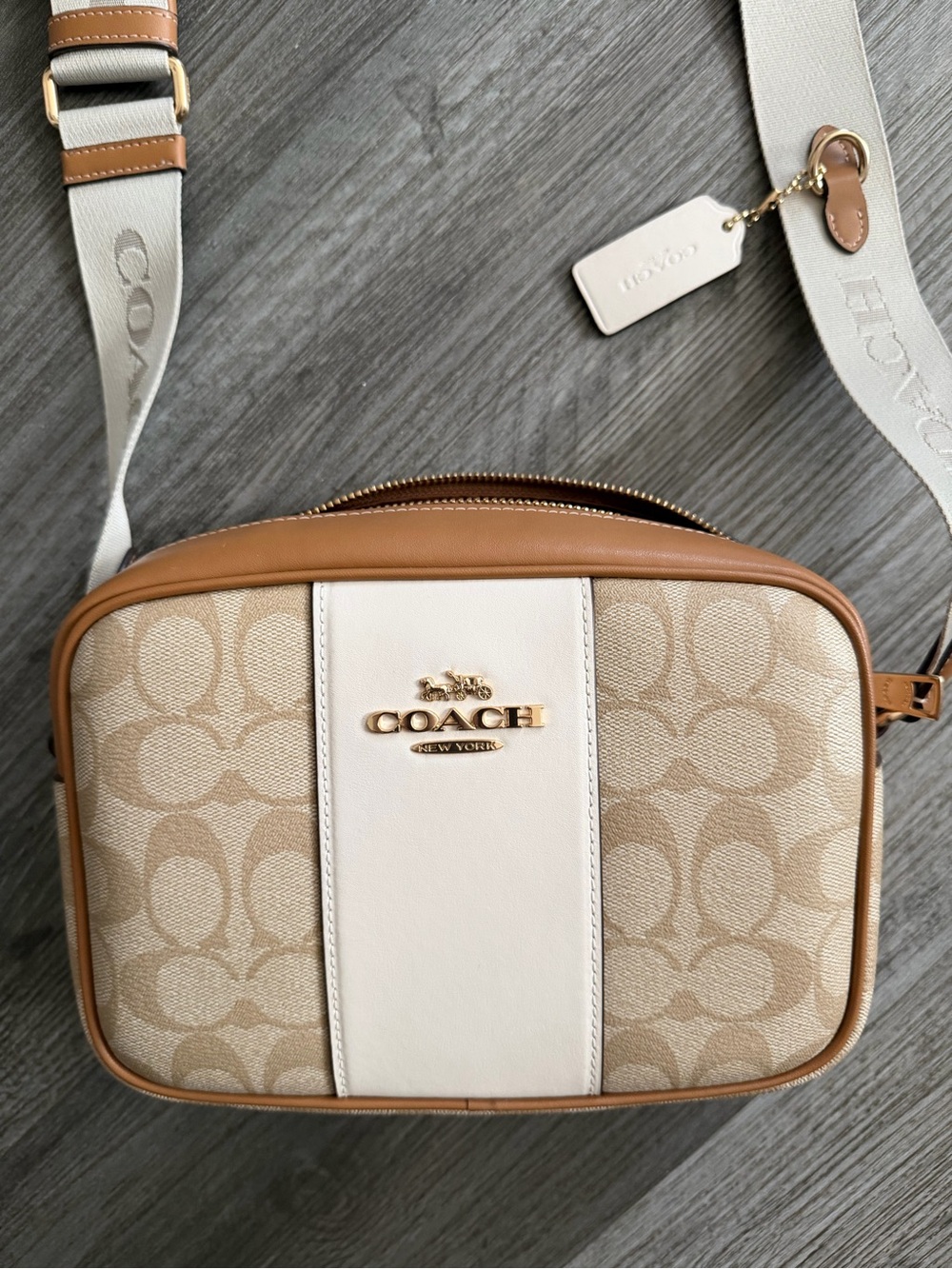 Coach Jamie Camera Bag In Signature Canvas With Stripe